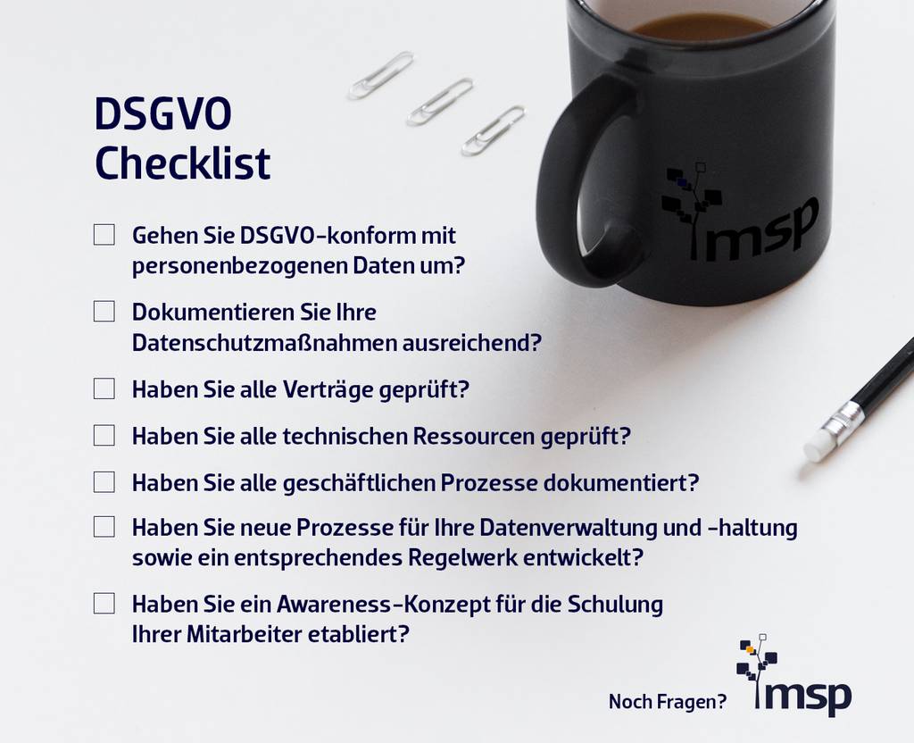 Checklist DSGVO